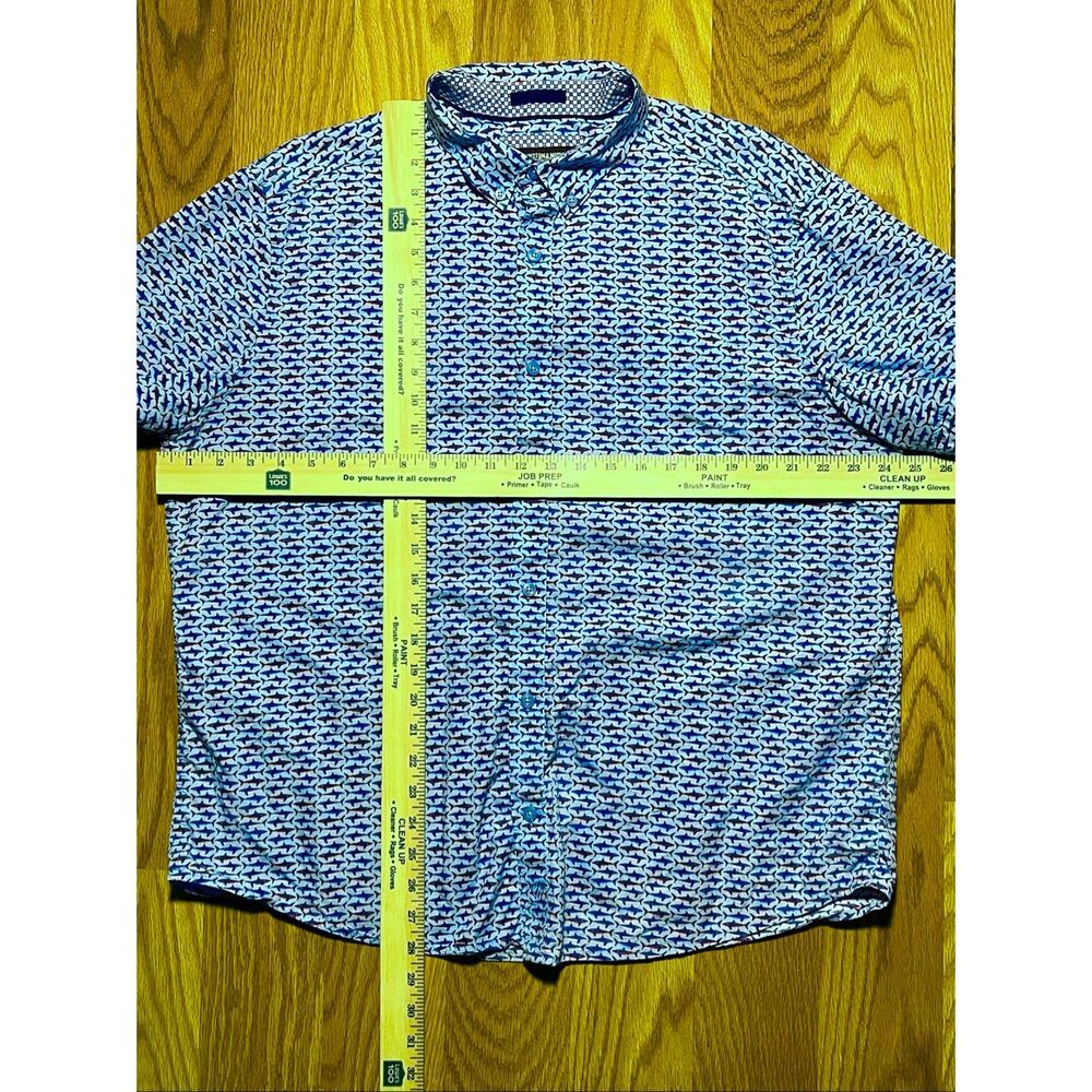 Johnston & Murphy Men’s Shark Short Sleeve Button Down Shirt XL - Picture 6 of 6